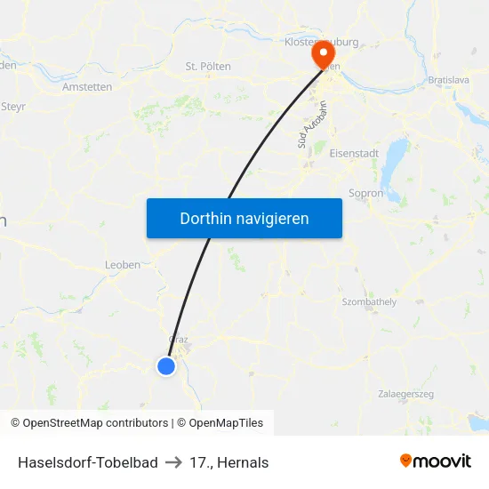 Haselsdorf-Tobelbad to 17., Hernals map