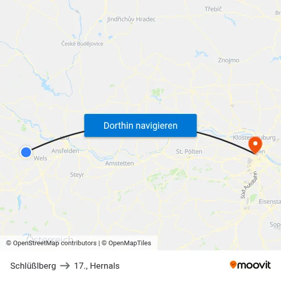 Schlüßlberg to 17., Hernals map