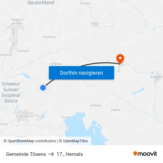 Gemeinde Tösens to 17., Hernals map