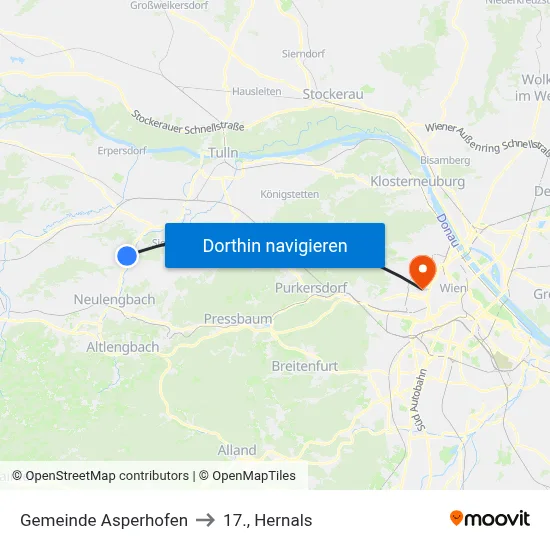 Gemeinde Asperhofen to 17., Hernals map