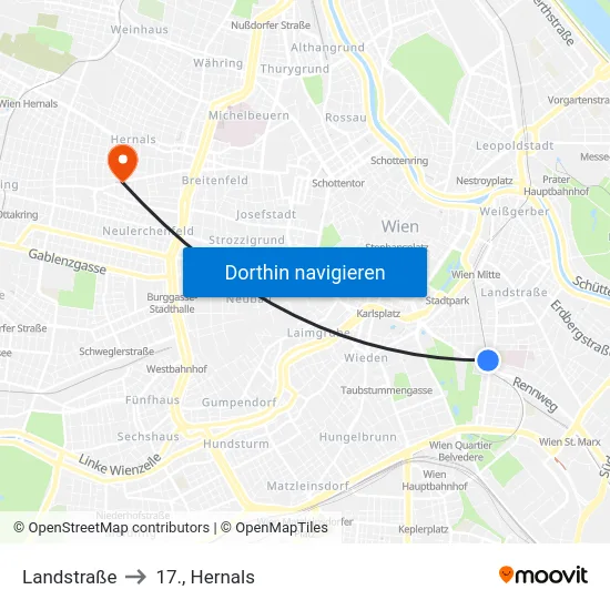 Landstraße to 17., Hernals map