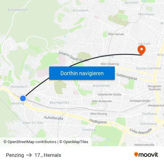 Penzing to 17., Hernals map