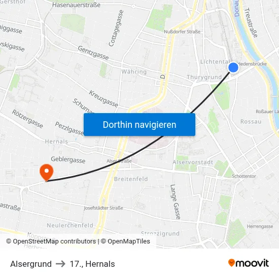 Alsergrund to 17., Hernals map