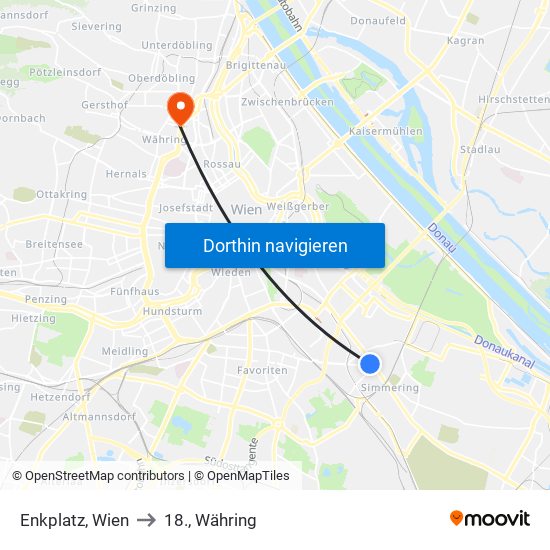 Enkplatz, Wien to 18., Währing map