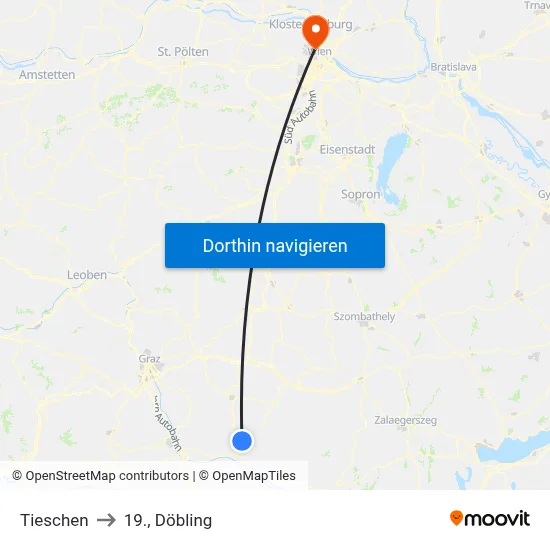Tieschen to 19., Döbling map