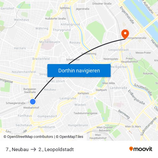 7., Neubau to 2., Leopoldstadt map