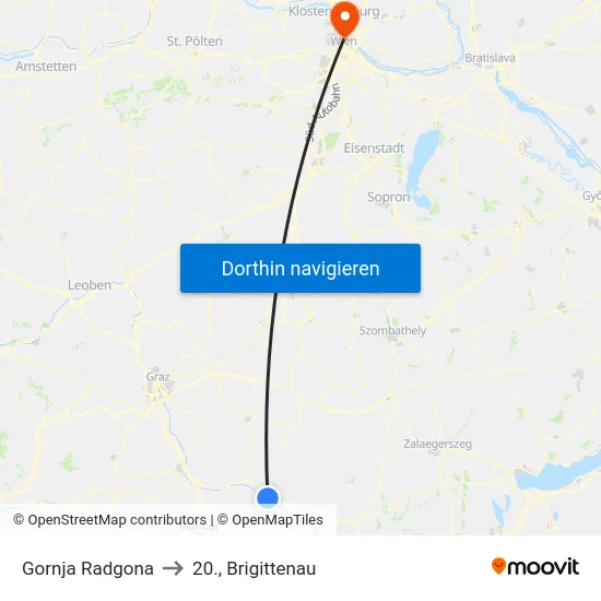 Gornja Radgona to 20., Brigittenau map