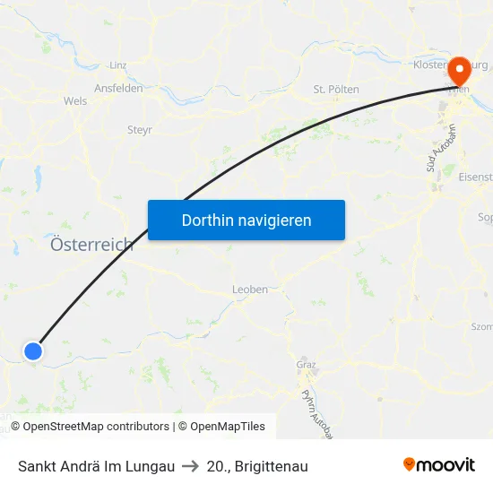 Sankt Andrä Im Lungau to 20., Brigittenau map