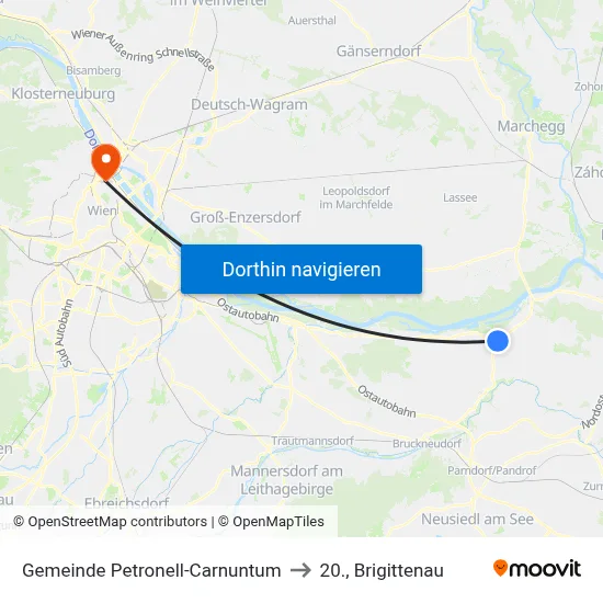 Gemeinde Petronell-Carnuntum to 20., Brigittenau map