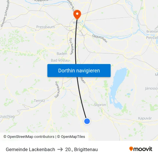 Gemeinde Lackenbach to 20., Brigittenau map