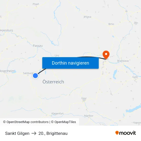 Sankt Gilgen to 20., Brigittenau map