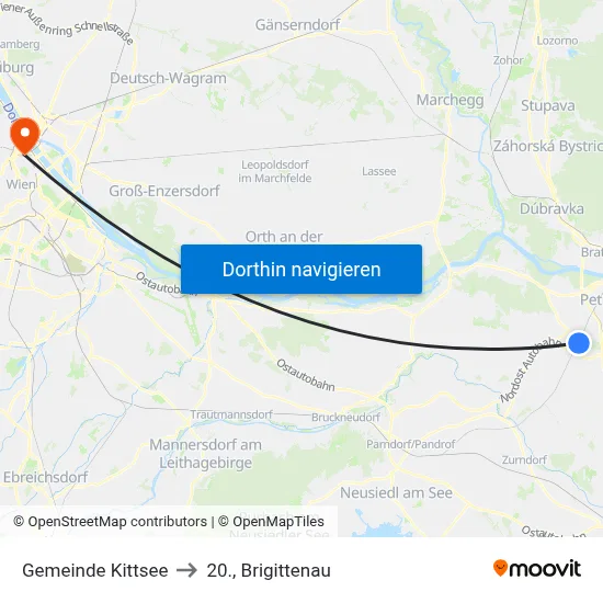 Gemeinde Kittsee to 20., Brigittenau map