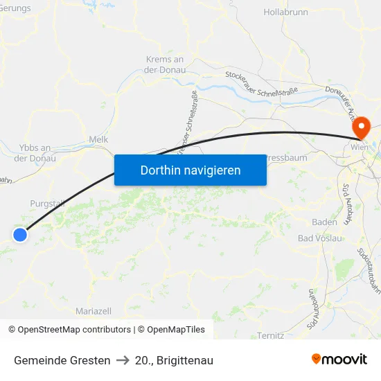 Gemeinde Gresten to 20., Brigittenau map