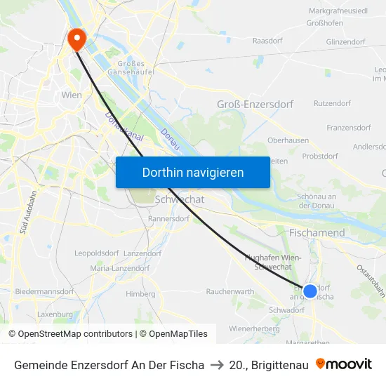 Gemeinde Enzersdorf An Der Fischa to 20., Brigittenau map