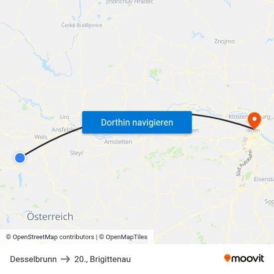 Desselbrunn to 20., Brigittenau map