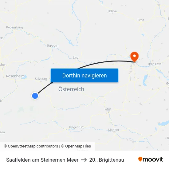 Saalfelden am Steinernen Meer to 20., Brigittenau map