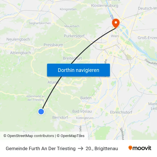Gemeinde Furth An Der Triesting to 20., Brigittenau map