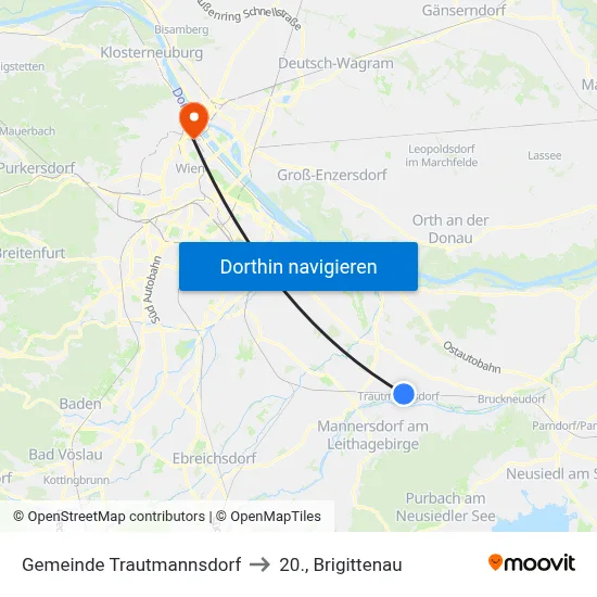 Gemeinde Trautmannsdorf to 20., Brigittenau map