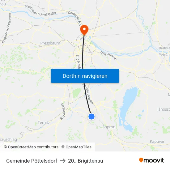 Gemeinde Pöttelsdorf to 20., Brigittenau map