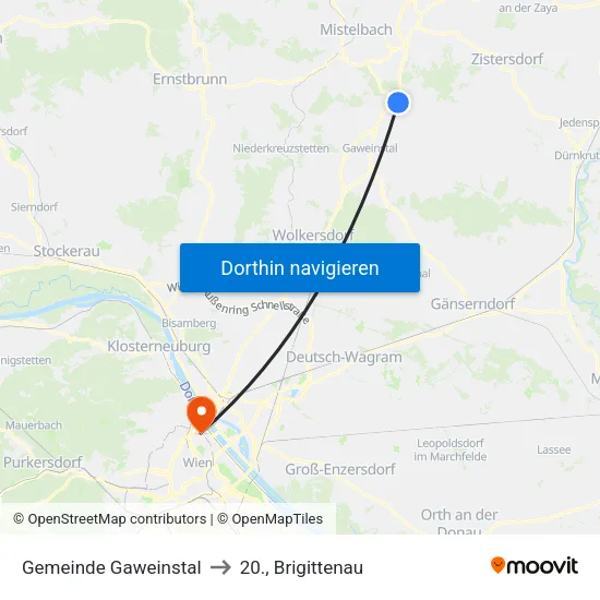Gemeinde Gaweinstal to 20., Brigittenau map