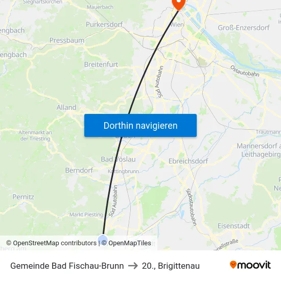 Gemeinde Bad Fischau-Brunn to 20., Brigittenau map