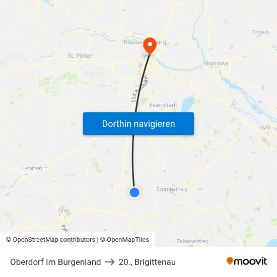 Oberdorf Im Burgenland to 20., Brigittenau map