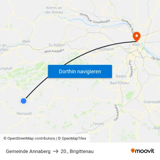Gemeinde Annaberg to 20., Brigittenau map