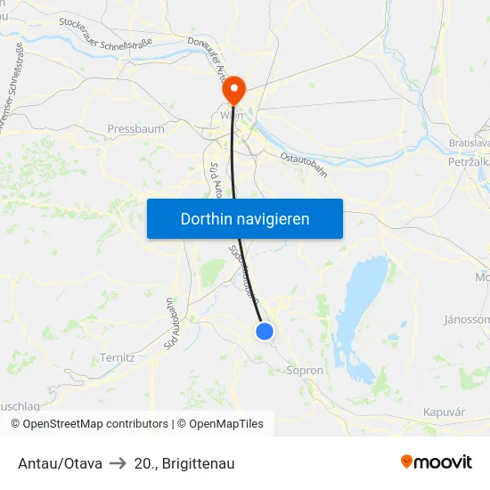 Antau/Otava to 20., Brigittenau map
