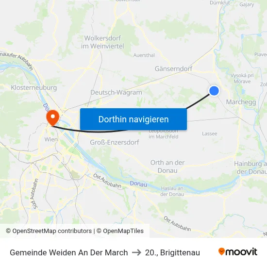 Gemeinde Weiden An Der March to 20., Brigittenau map