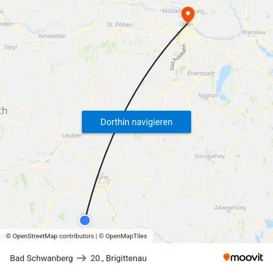 Bad Schwanberg to 20., Brigittenau map
