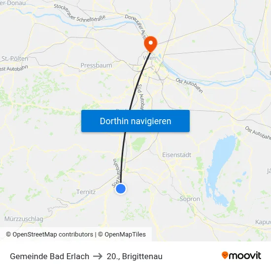 Gemeinde Bad Erlach to 20., Brigittenau map