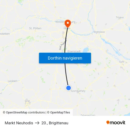 Markt Neuhodis to 20., Brigittenau map