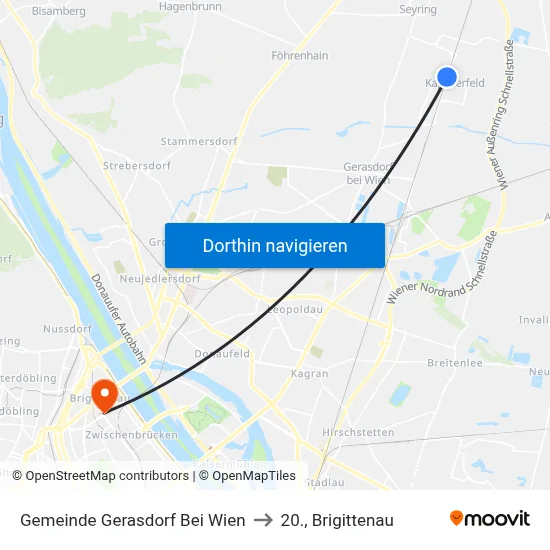 Gemeinde Gerasdorf Bei Wien to 20., Brigittenau map