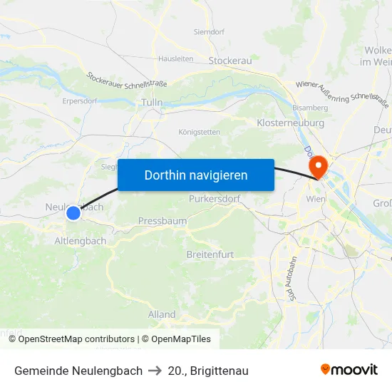 Gemeinde Neulengbach to 20., Brigittenau map