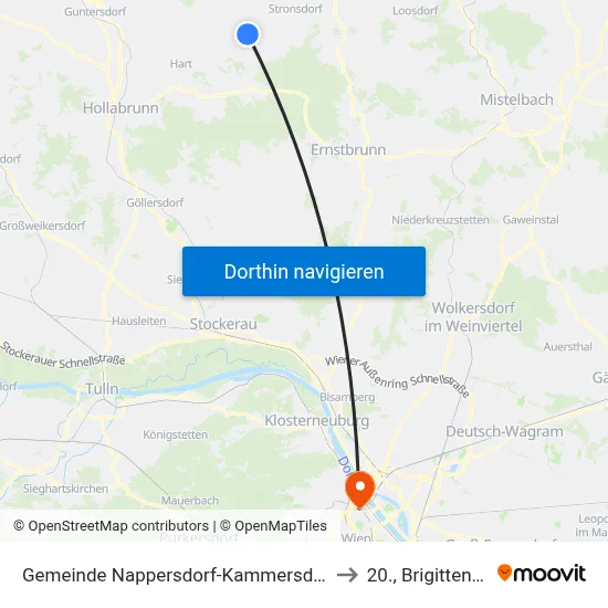 Gemeinde Nappersdorf-Kammersdorf to 20., Brigittenau map