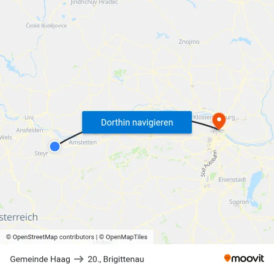 Gemeinde Haag to 20., Brigittenau map