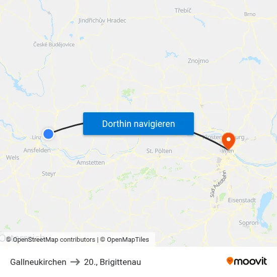 Gallneukirchen to 20., Brigittenau map