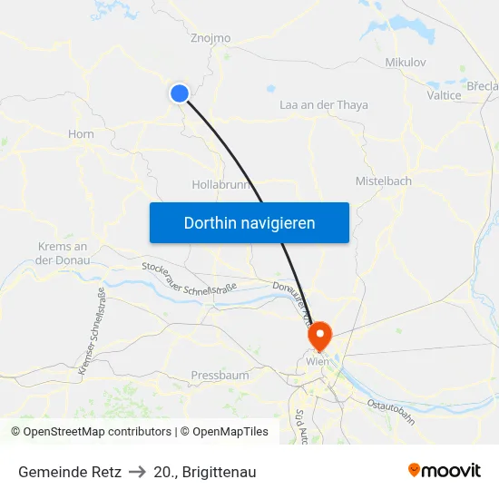 Gemeinde Retz to 20., Brigittenau map
