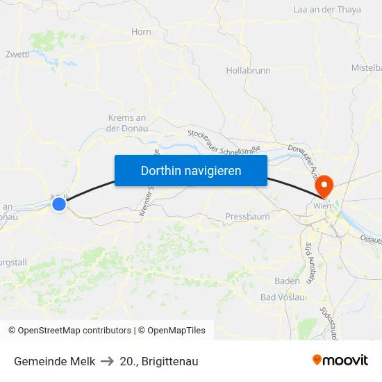 Gemeinde Melk to 20., Brigittenau map