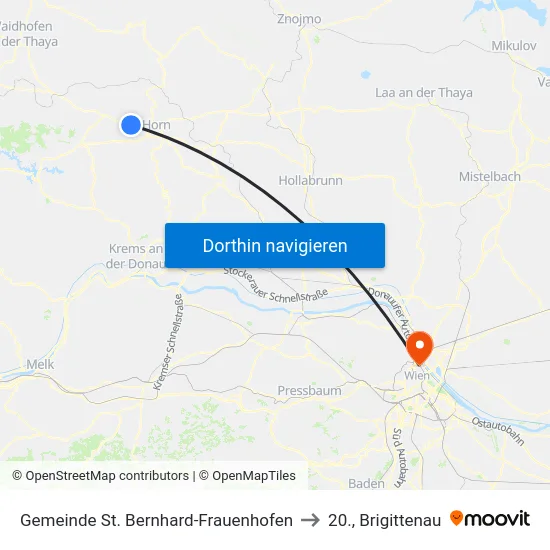 Gemeinde St. Bernhard-Frauenhofen to 20., Brigittenau map