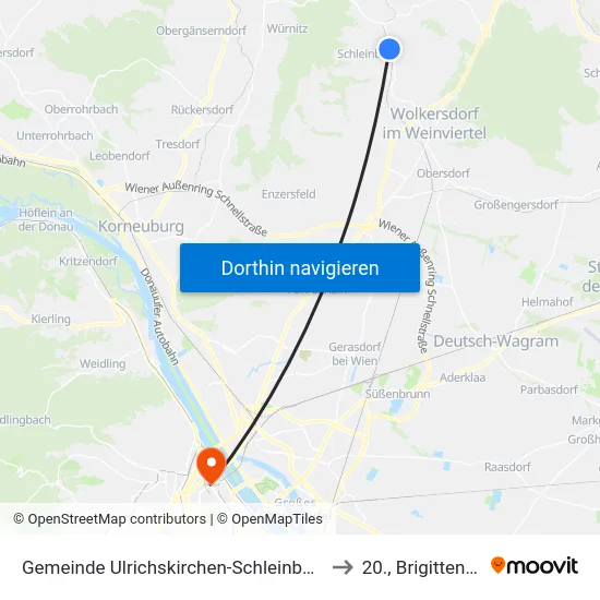 Gemeinde Ulrichskirchen-Schleinbach to 20., Brigittenau map