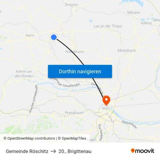 Gemeinde Röschitz to 20., Brigittenau map