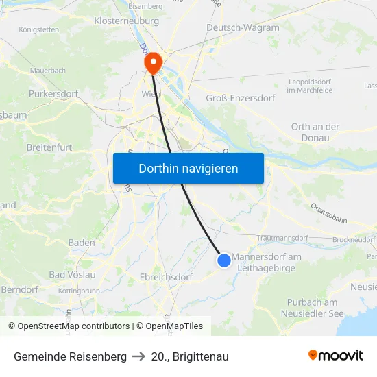 Gemeinde Reisenberg to 20., Brigittenau map