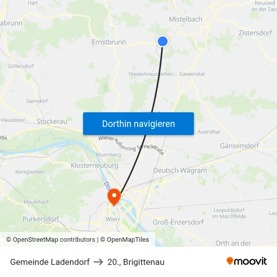 Gemeinde Ladendorf to 20., Brigittenau map