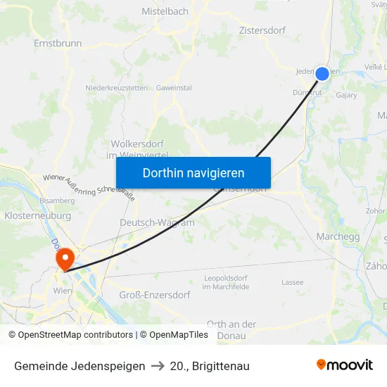 Gemeinde Jedenspeigen to 20., Brigittenau map