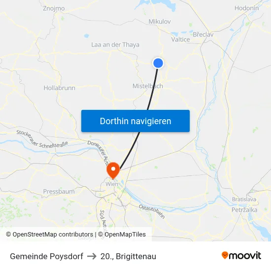 Gemeinde Poysdorf to 20., Brigittenau map