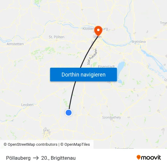 Pöllauberg to 20., Brigittenau map