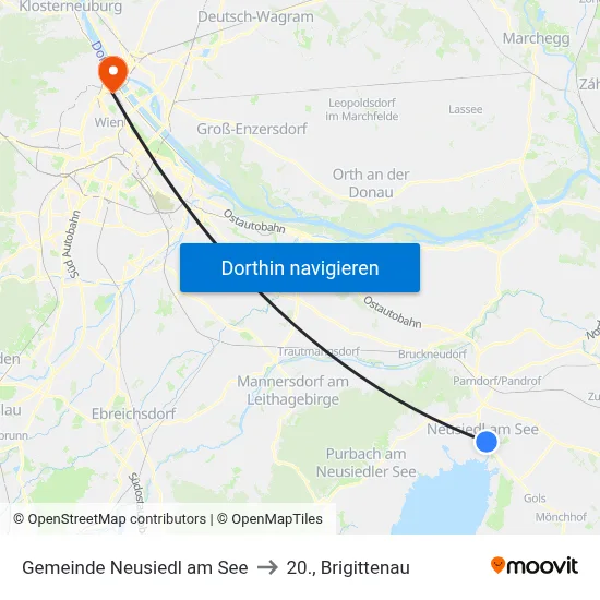 Gemeinde Neusiedl am See to 20., Brigittenau map