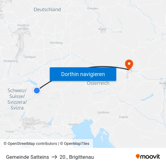 Gemeinde Satteins to 20., Brigittenau map