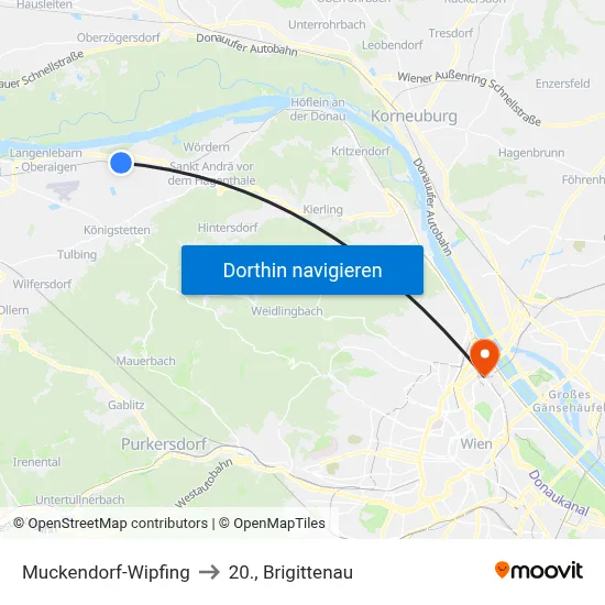 Muckendorf-Wipfing to 20., Brigittenau map